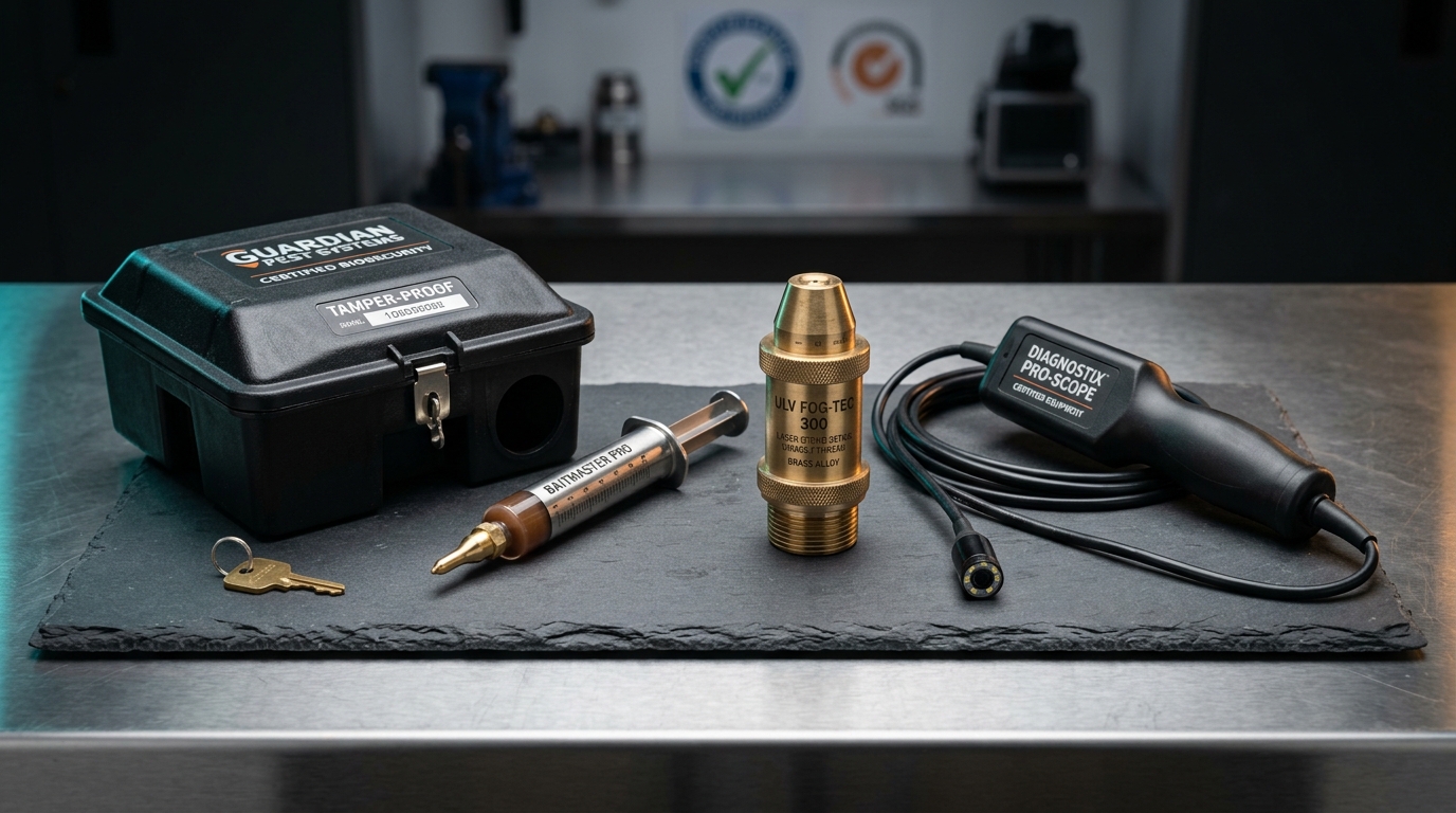 Kit de equipamiento profesional certificado CONESPLAG: caja cebadera con llave, cebo con Bitrex y aplicador de gel