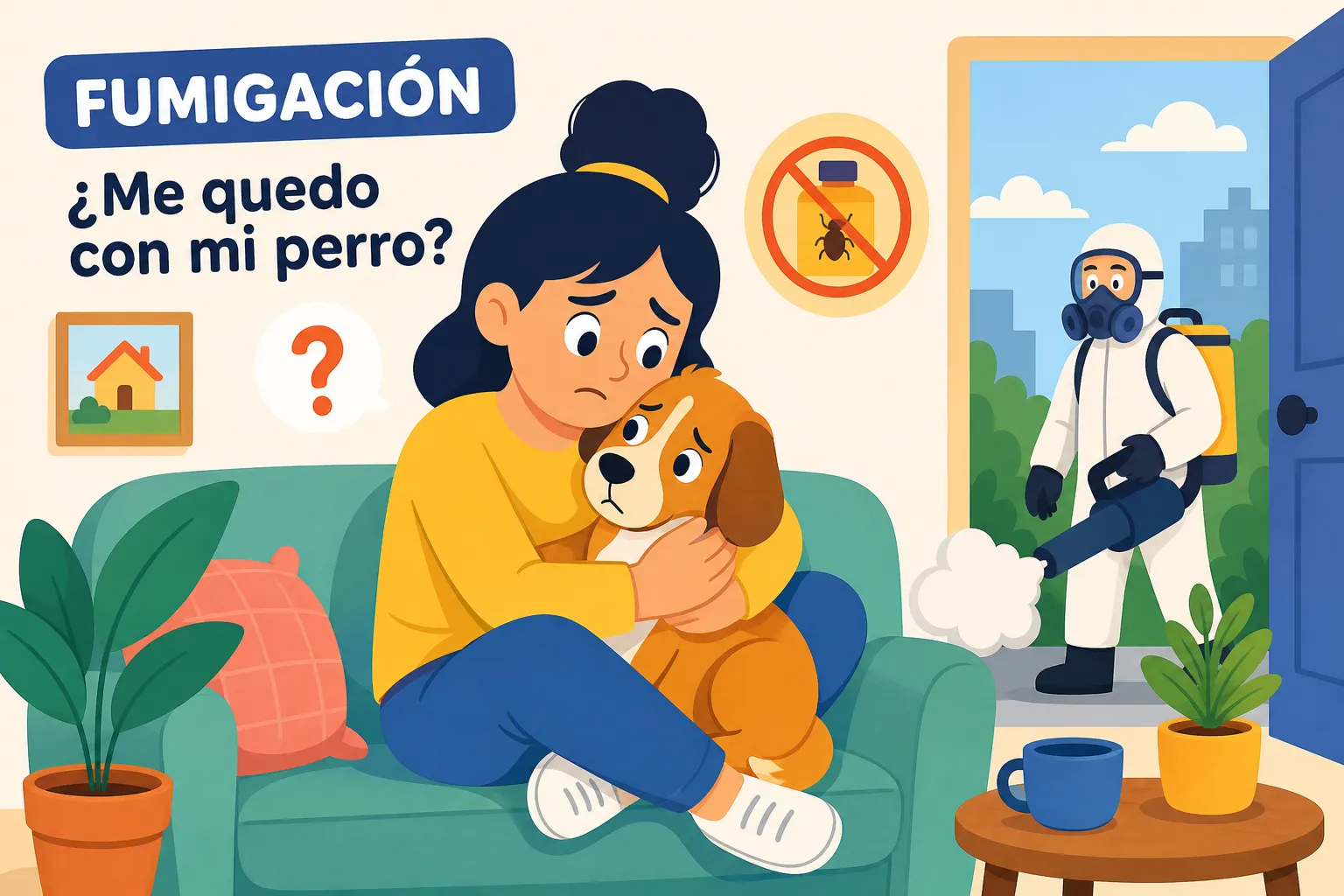 ¿Puedo quedarme con mi perro durante una fumigación?